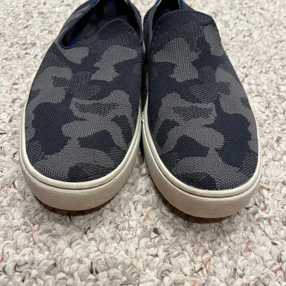 Rothys Slip On Sneaker Women's Sz 10 Camo Gray Black Casual Comfort